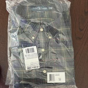 Ralph Lauren Men's Casual Plaid Shirt - Green, Yellow, Pink